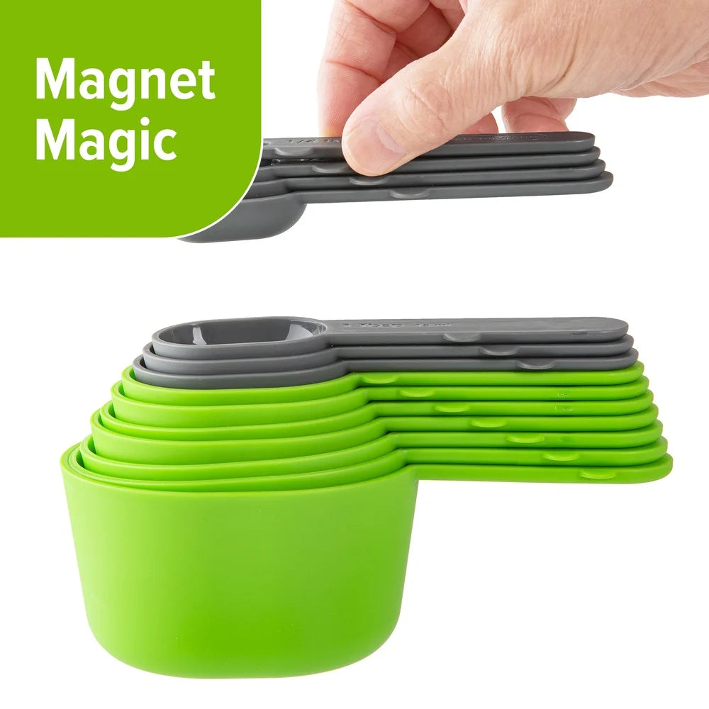 15 Piece Magnetic Measuring Set Nested Cups and Spoons, BPA Free,  Dishwasher Safe