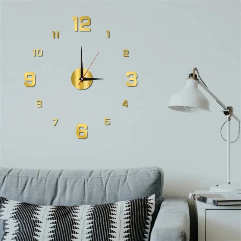 DIY Digital Wall Clock Luminous Silent 5 Color Modern Home Decor