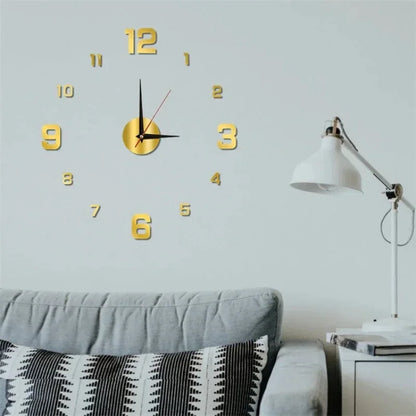 DIY Digital Wall Clock Luminous Silent 5 Color Modern Home Decor