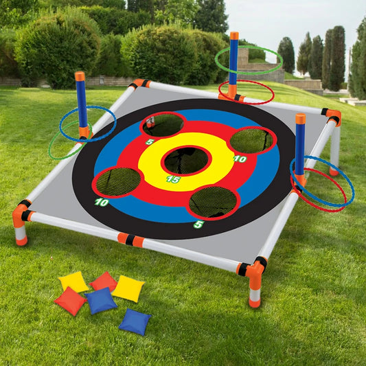 Portable Multi-purpose Cornhole Set, Ferrule Toss Game With 6 Sandbag Bean Bags