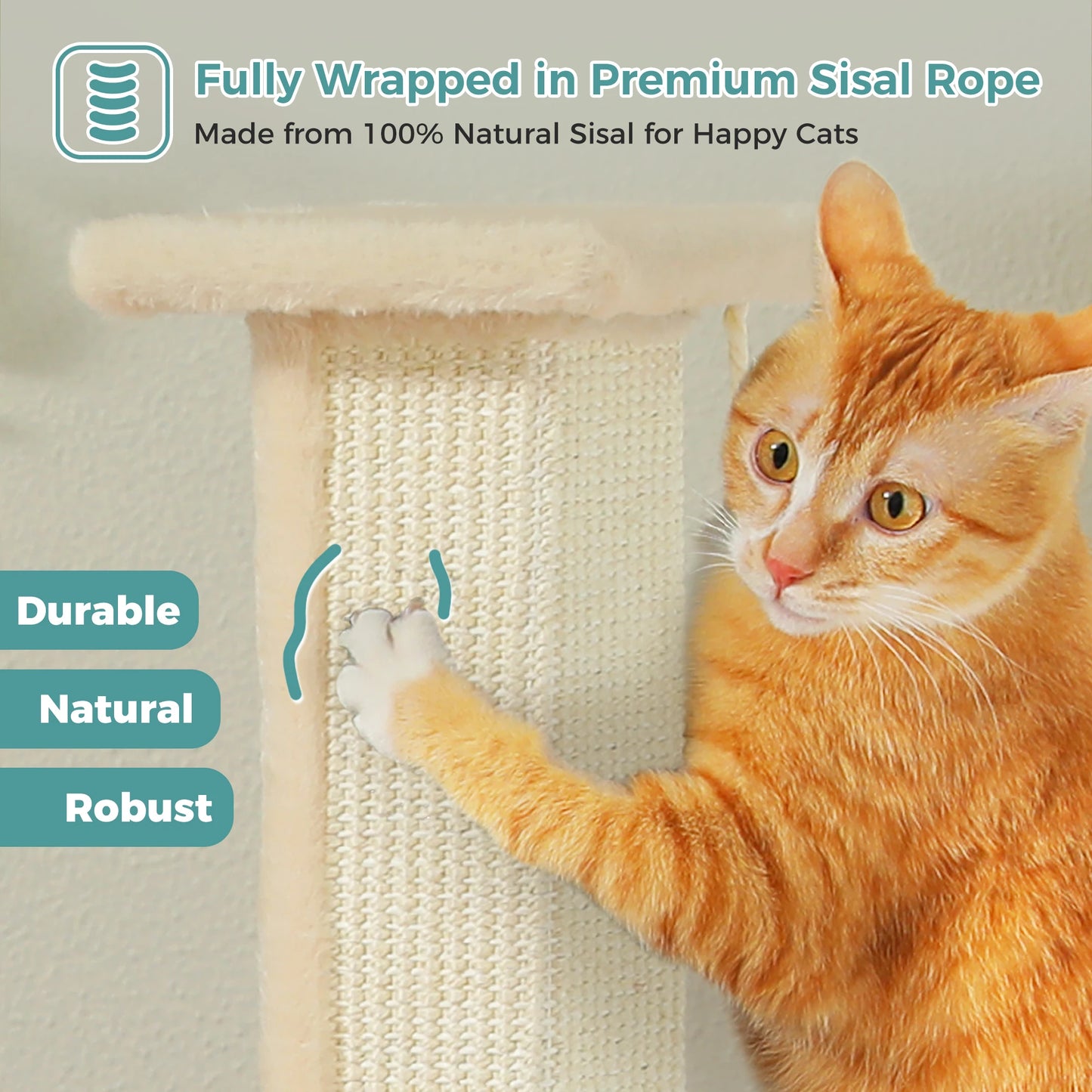 Cat Scratching Post Large Woven Sisal Dangling Ball Toy