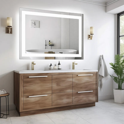 LED Mirror Tempered Glass with Memory Function Front & Backlit Light