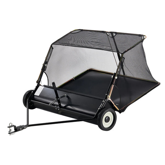 Tow Behind Lawn Sweeper 52 Inch Heavy Duty 26 Cu Ft Grass Collector