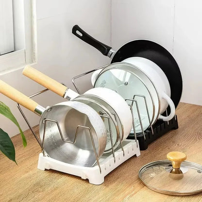 Pots and Pans Storage Rack Expandable Cabinet Organizer 6 Shelves