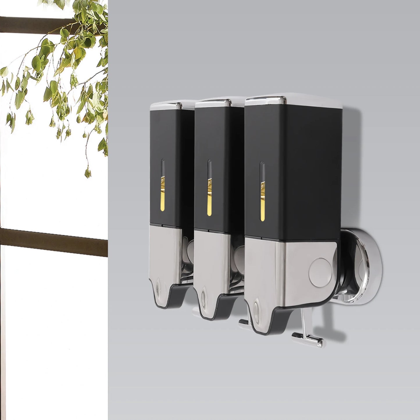 Triple Wall Mount Soap Dispenser, Lockable