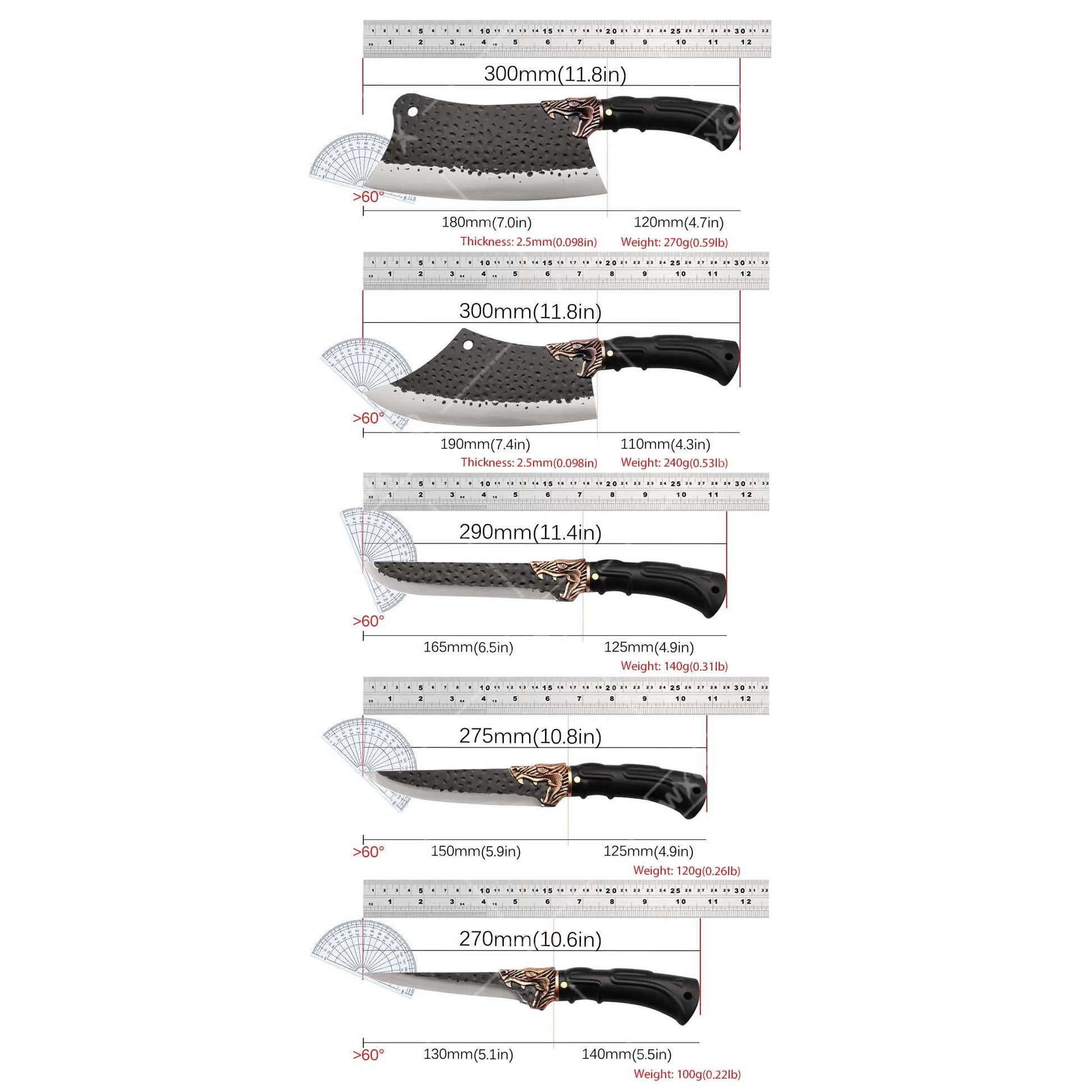 Professional Kitchen Knife Set 8PCS Stainless Steel Forged Chef Set