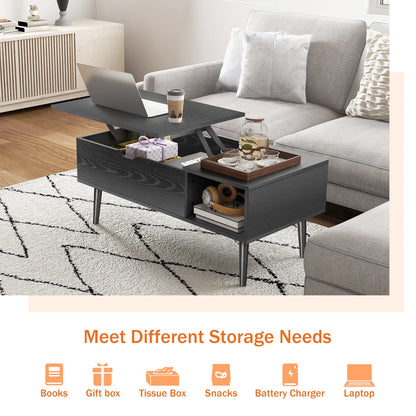 Lift Top Coffee Table with Hidden Storage and Easy Lift Design