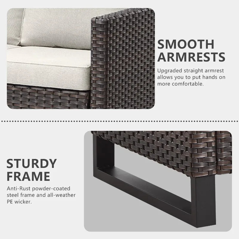 Patio Swivel Rocker Chairs Set of 2 with PE Wicker Cushions