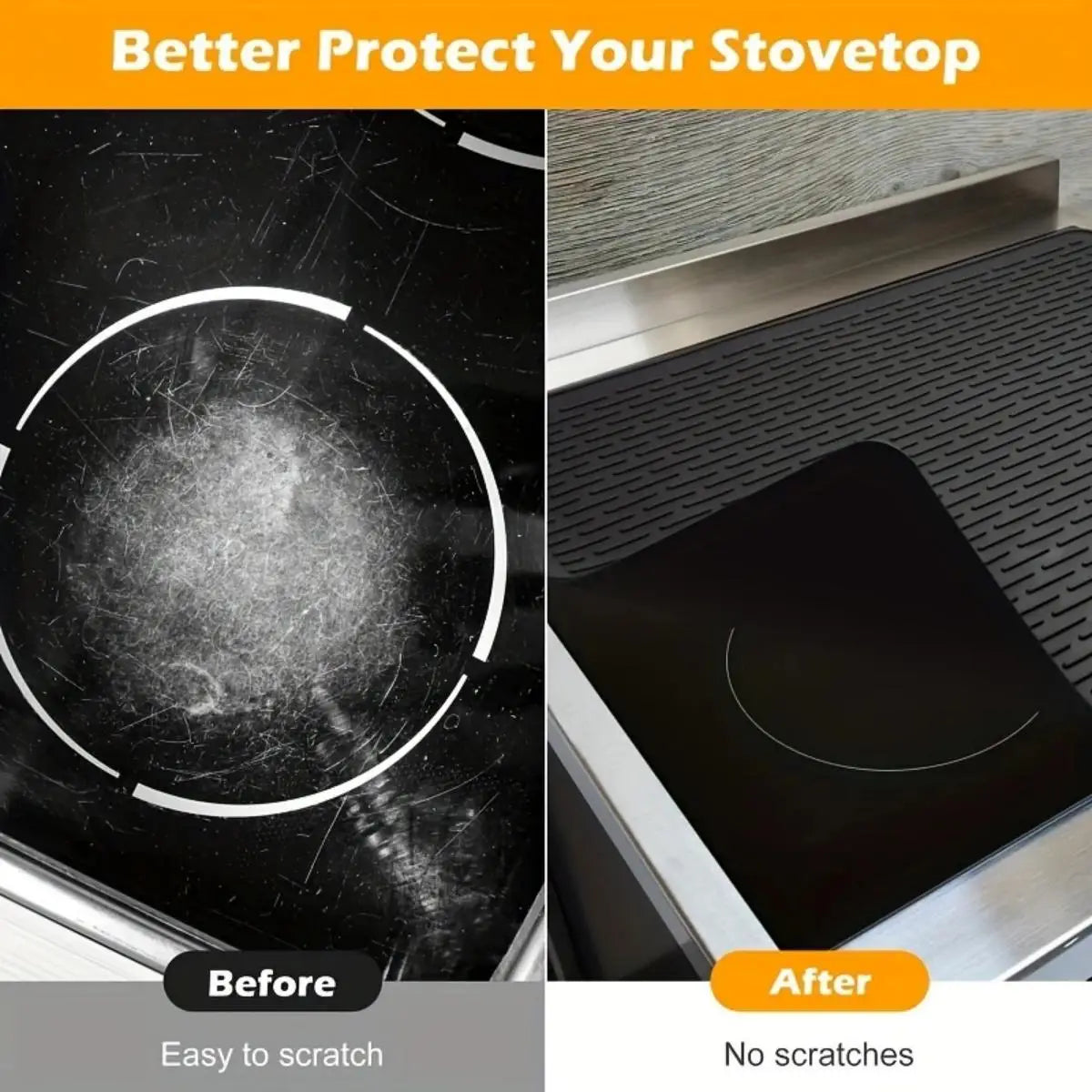 Silicone Stove Top Mat for Glass Stove Top, Electric Stove Protector, XL, Dish Drying Mat