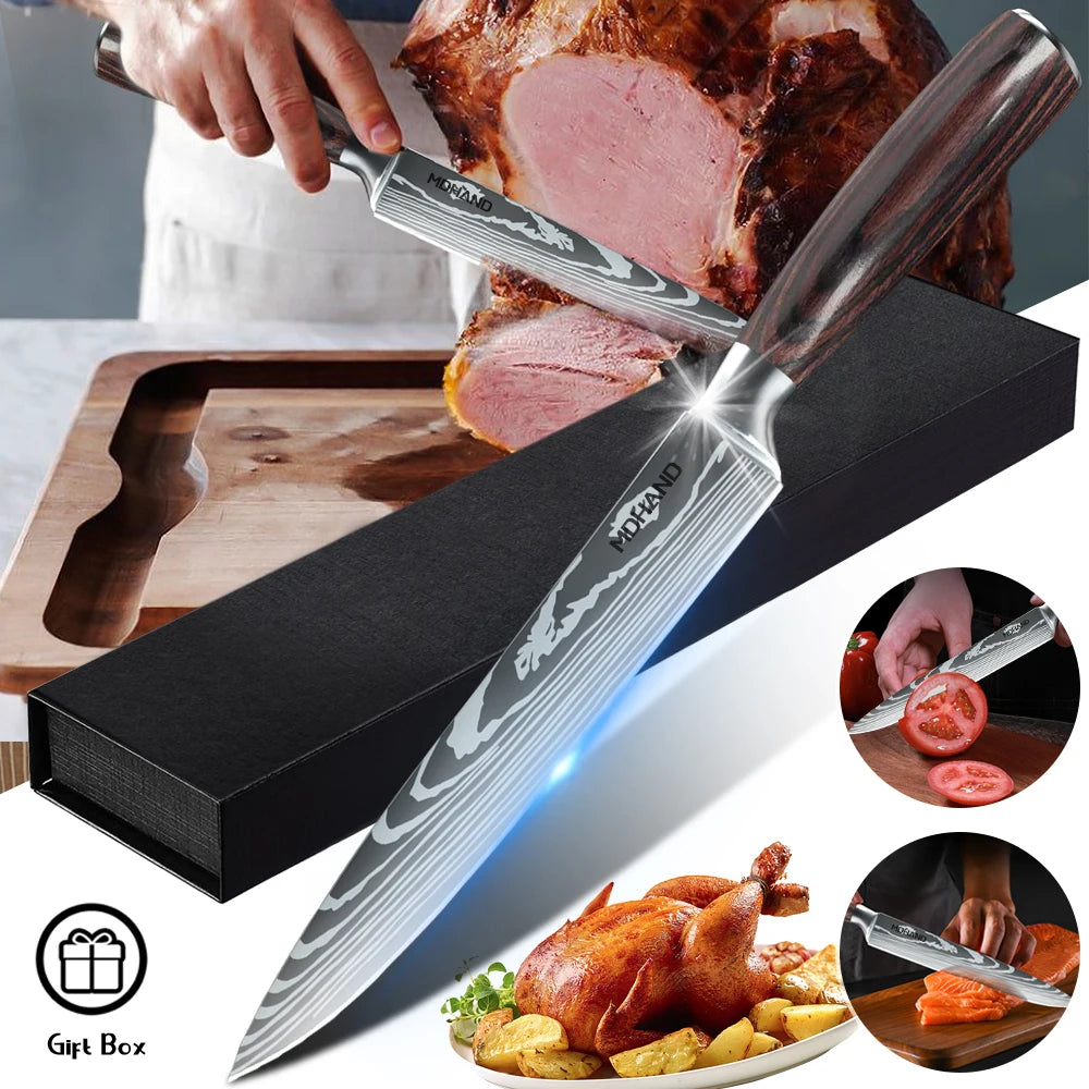 8 Inch Slicing Knife Japanese Kitchen Knife German Stainless Steel