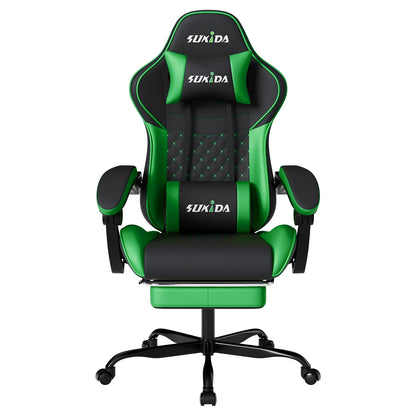 Gamer Chair w/ Massage, Lumbar Support, Swivel & Adjustable