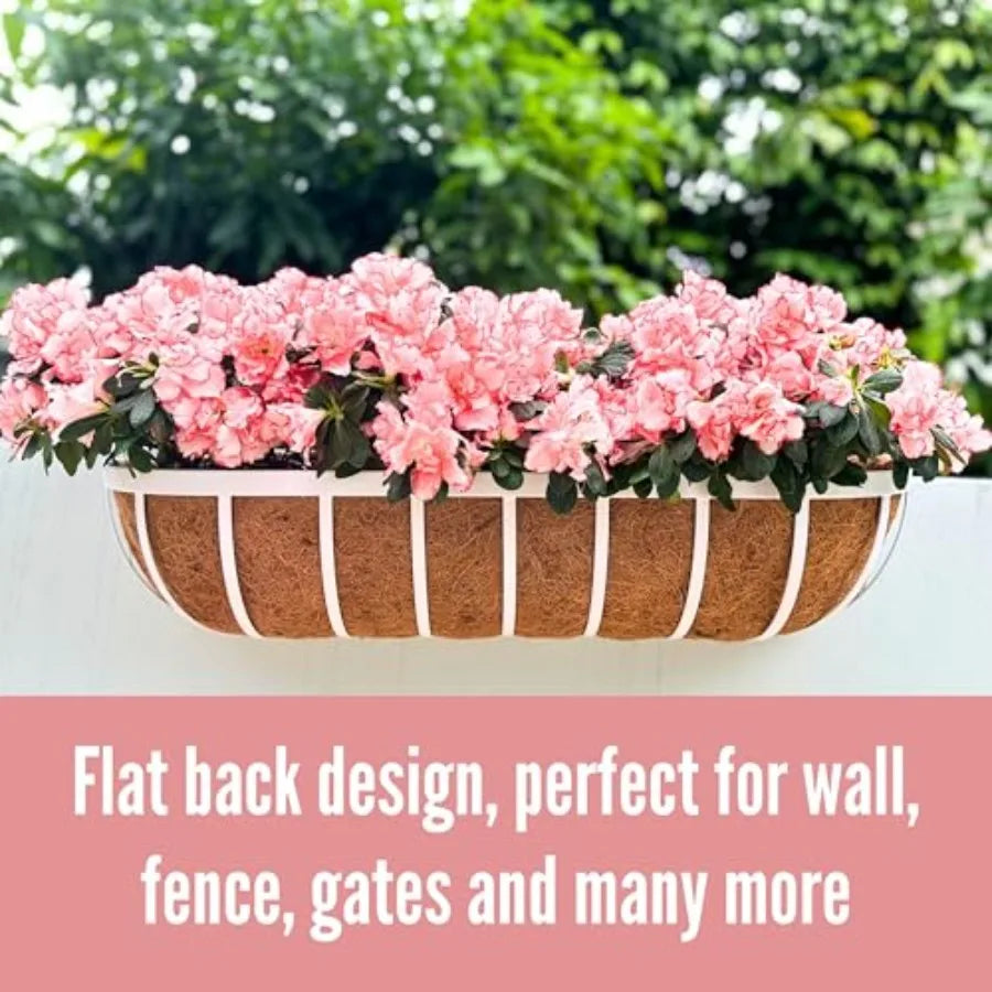 Outdoor Hanging Planter Boxes 30 Inch 2 Pack Coco Liner