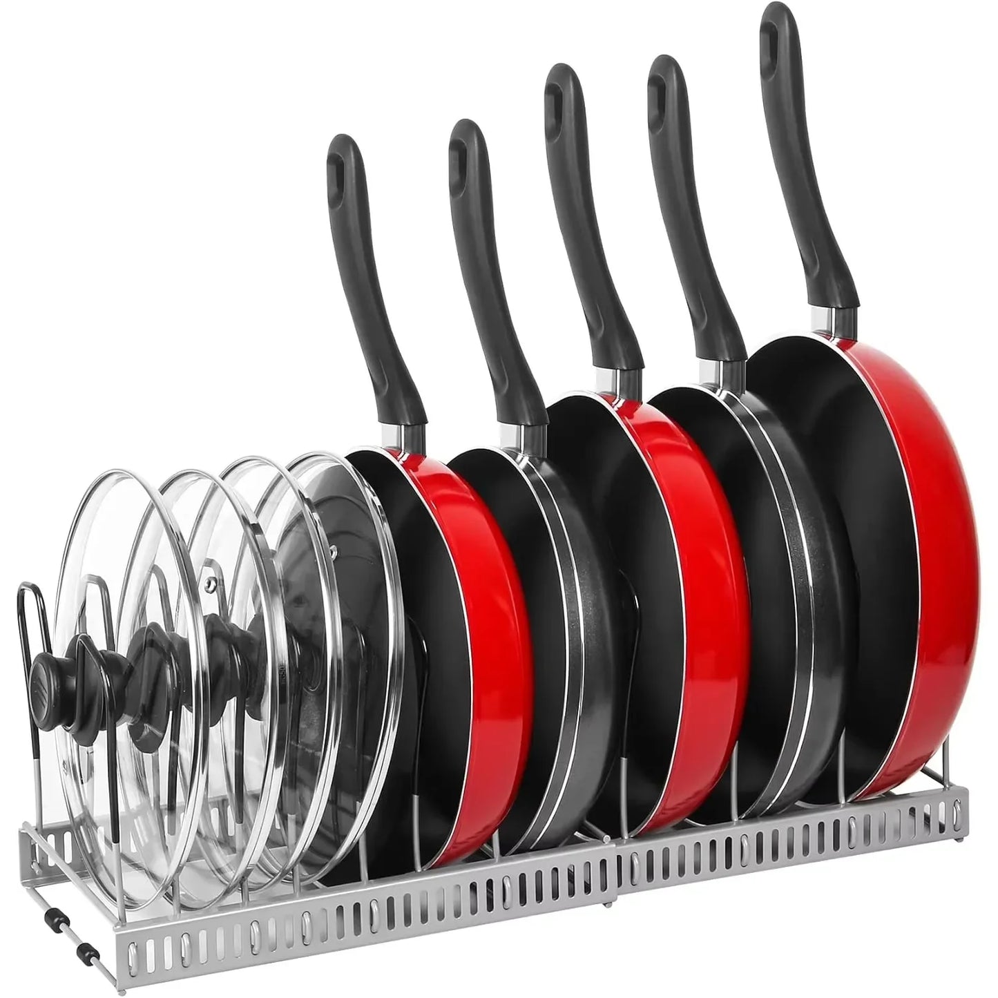 Pots and Pans Storage Rack Expandable Cabinet Organizer 6 Shelves
