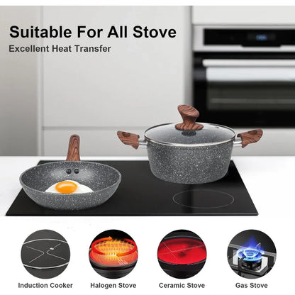 Granite Cookware Set 11 Piece Die Cast Pots and Pans Induction