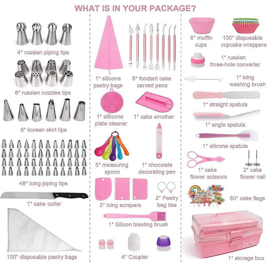 Cake Decorating Set 359pcs Baking Supplies 66 Tips Piping Bags