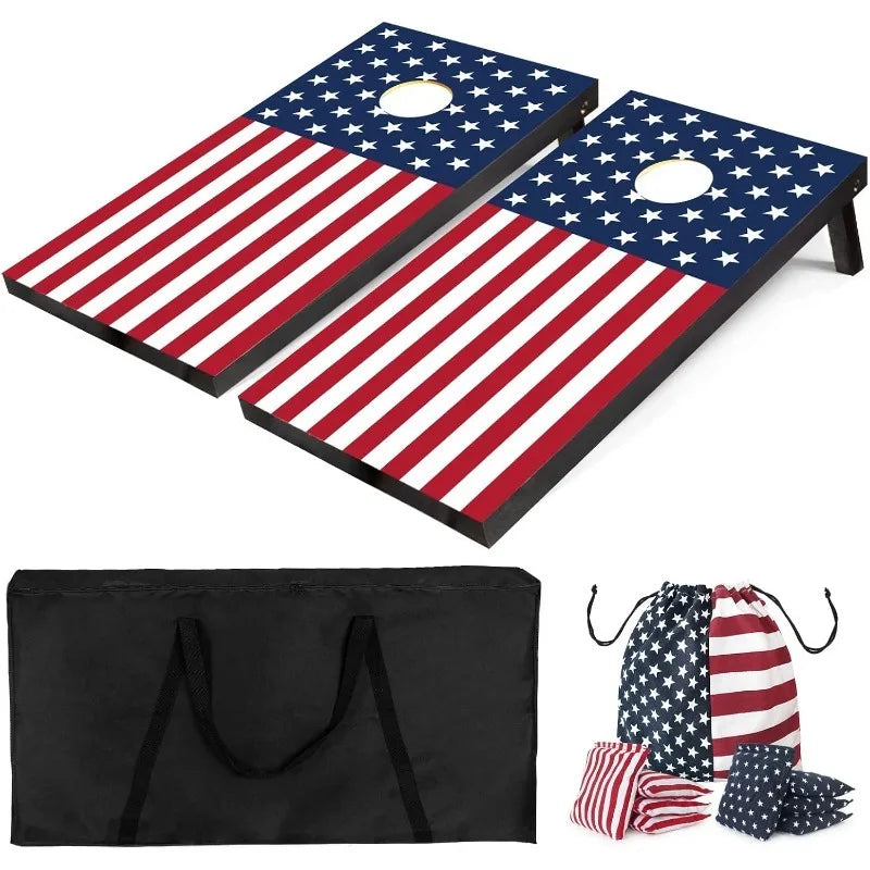 Cornhole Boards Set with Carry Case and 8 Bean Bags