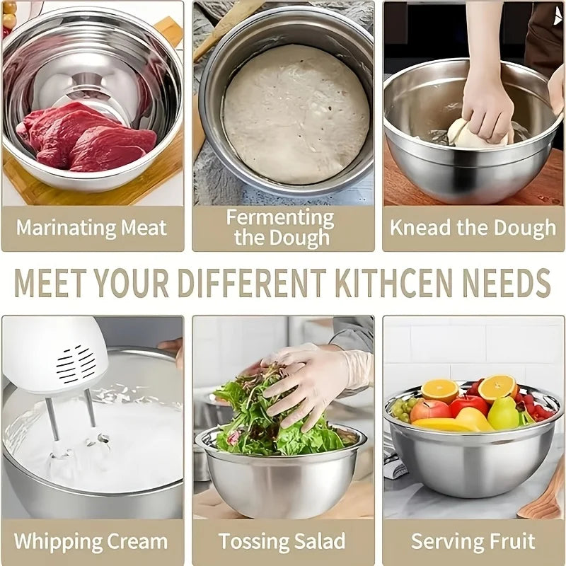 Stainless Steel Mixing Bowl Set 13 Piece With Lids and Graters