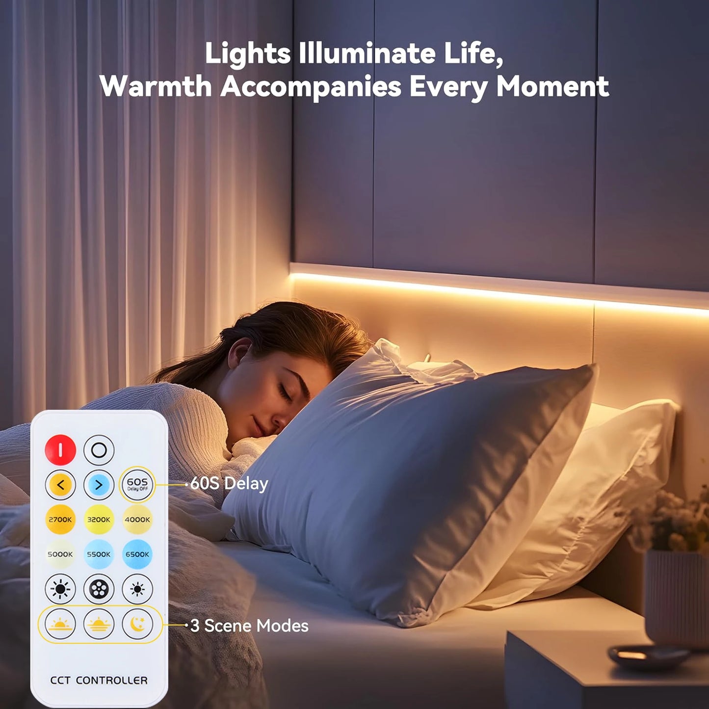 COB LED Strip Lights 24V Dimmable With Remote Control 5M 10M