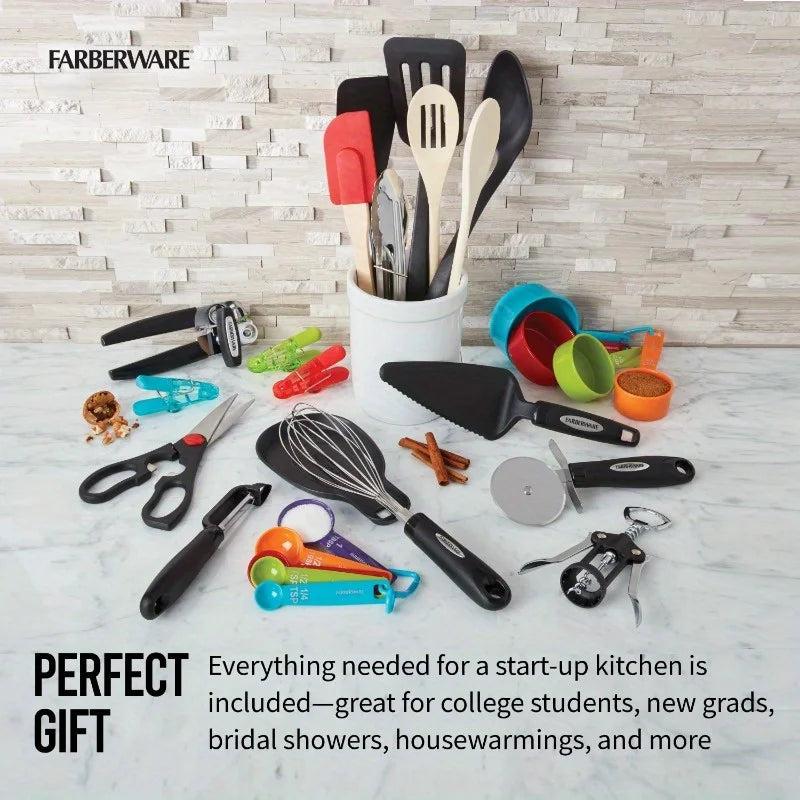 28-piece kitchen utensils and gadgets set in assorted colors