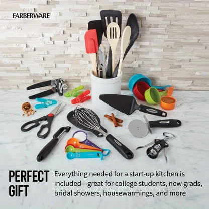 28-piece kitchen utensils and gadgets set in assorted colors