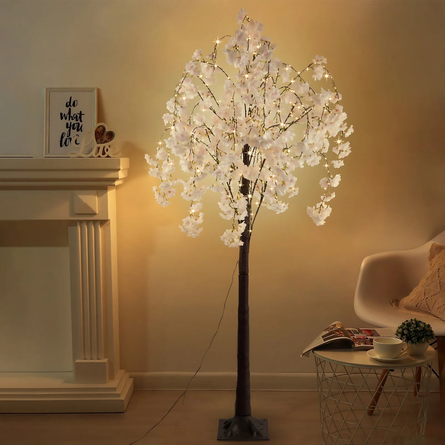 Cherry Blossom Tree Light 6ft 450 LED Warm Light Indoor Decor Tree