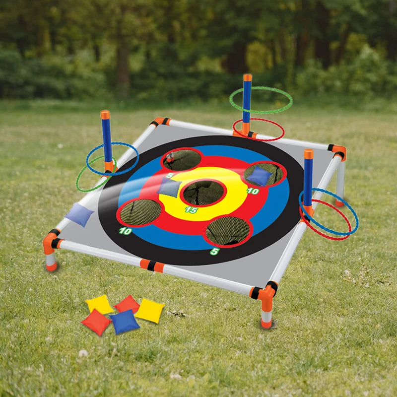 Portable Multi-purpose Cornhole Set, Ferrule Toss Game With 6 Sandbag Bean Bags