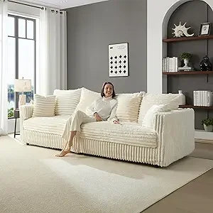 Oversized Cloud Couch Convertible 4 Seat Corduroy Sofa