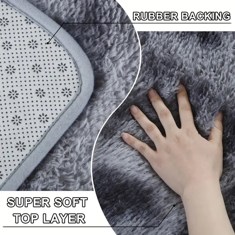 Plush Area Rug Fluffy Soft Ultra-Grip Non-Slip Easy to Clean Carpet
