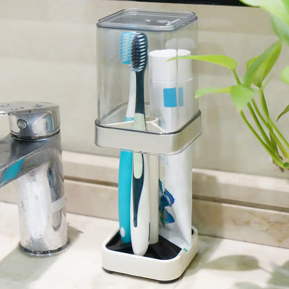 Toothbrush Holder With Cover Cup Storage Toothpaste Bathroom Organizer
