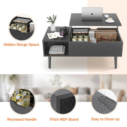 Lift Top Coffee Table with Hidden Storage and Easy Lift Design