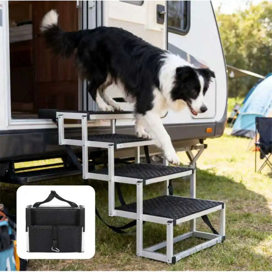 Dog Steps Foldable Portable Pet Stairs Non-Slip Reinforced Design