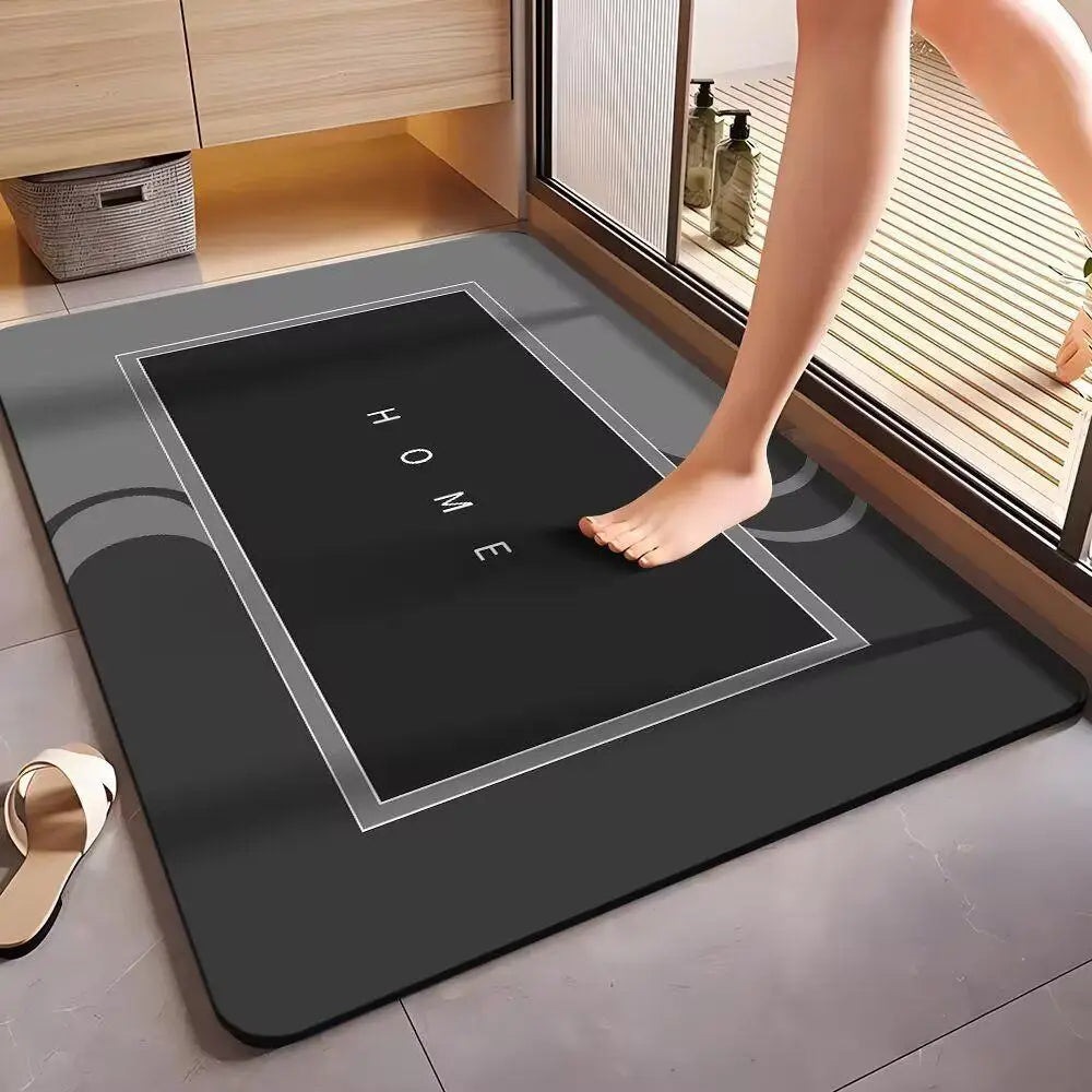 Diatomite Bath Mat Super Absorbent Non Slip Quick Dry Bathroom Mat