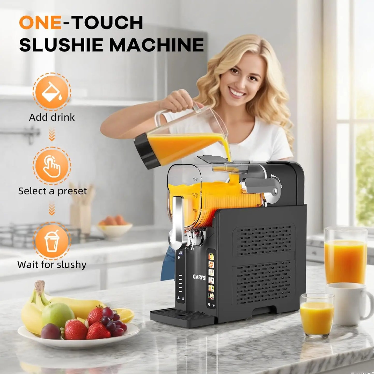 Slushie Machine No Ice Frozen Drink Maker LED Display