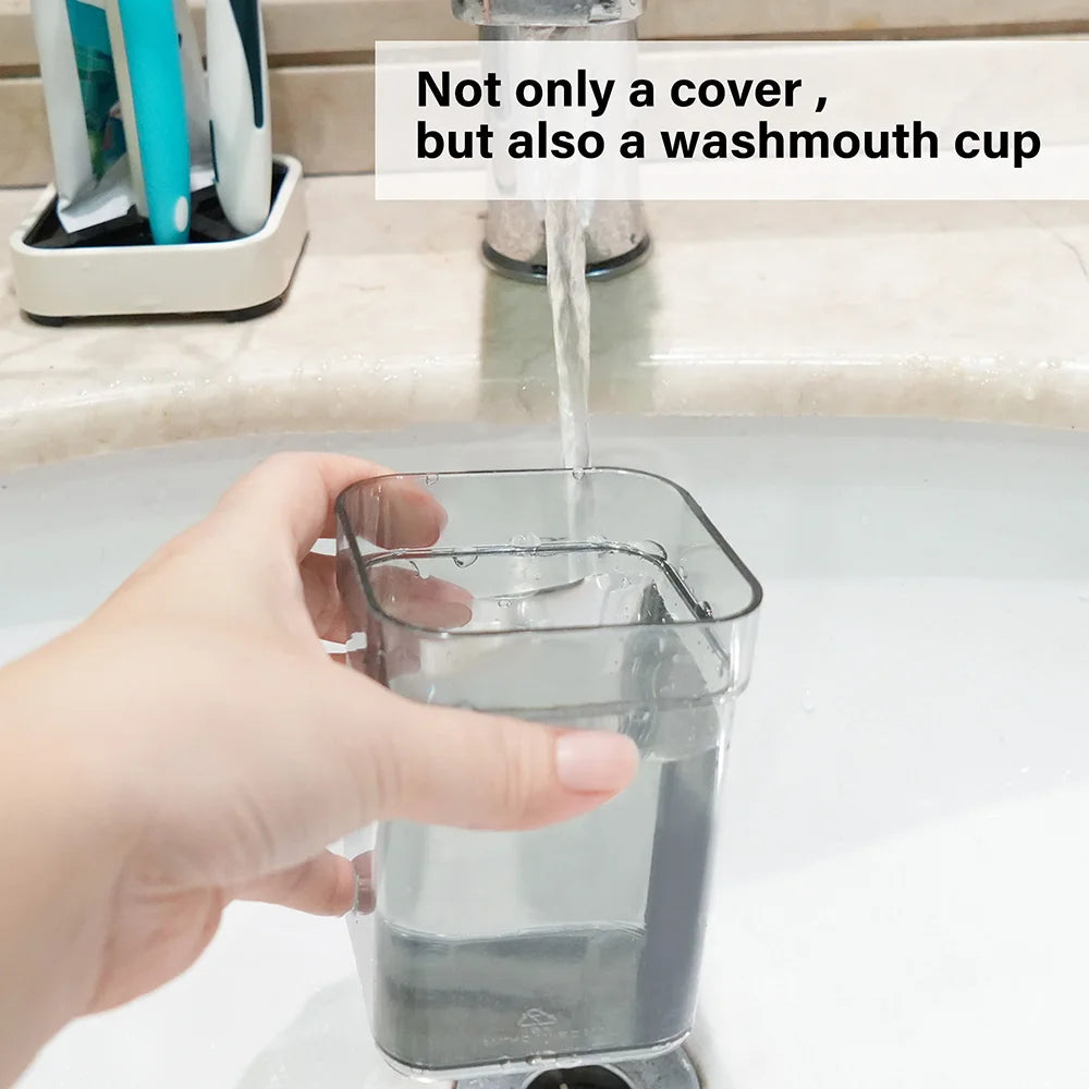 Toothbrush Holder With Cover Cup Storage Toothpaste Bathroom Organizer