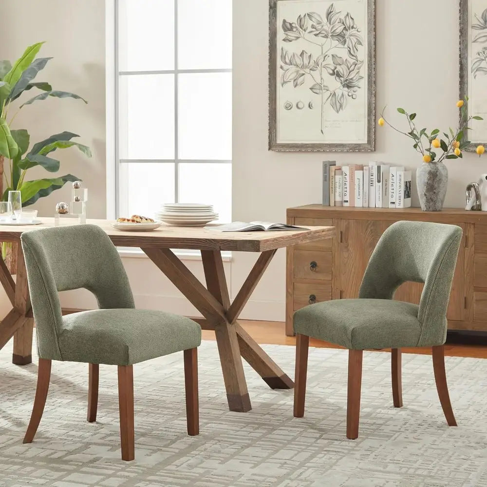 Wooden Dining Chairs, Set of 4, Modern, Fabric Upholstered