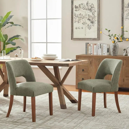 Wooden Dining Chairs, Set of 4, Modern, Fabric Upholstered