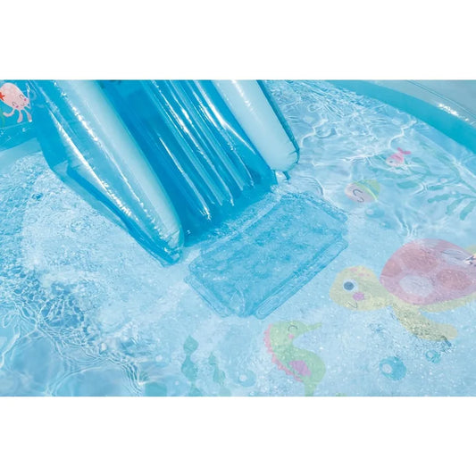 Inflatable Kiddie Pool with Slide Under The Sea Water Sprayer