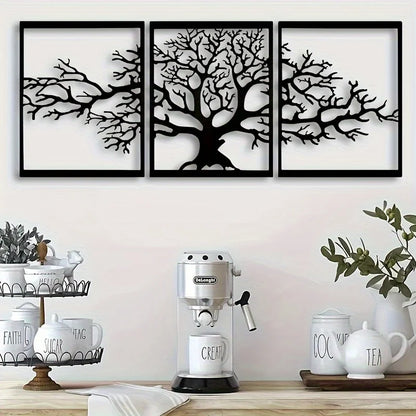 Tree of Life Metal Wall Art 3Pcs Set Unique Wall Hanging Decor