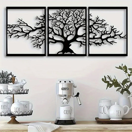 Tree of Life Metal Wall Art 3Pcs Set Unique Wall Hanging Decor