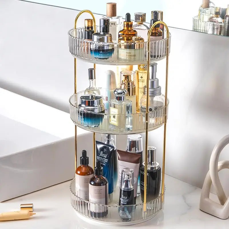 3 Tier Rotating Organizer High Capacity Countertop Storage Rack