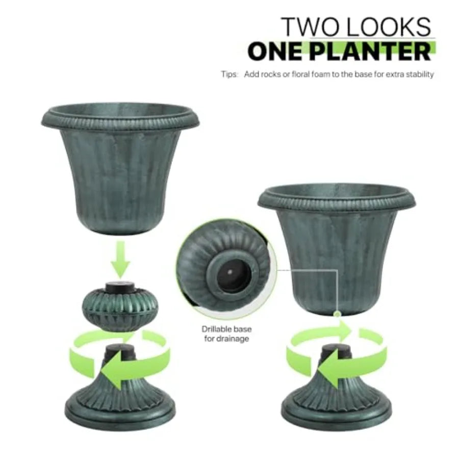 20" Urn Planters, Set of 2, Weatherproof