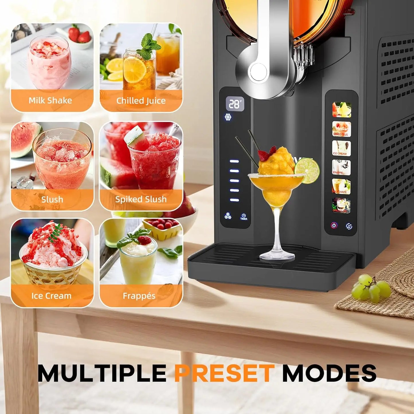Slushie Machine No Ice Frozen Drink Maker LED Display