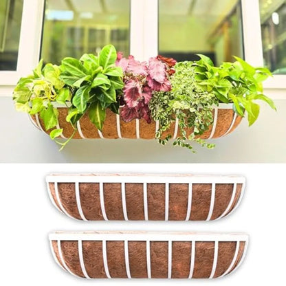 Outdoor Hanging Planter Boxes 30 Inch 2 Pack Coco Liner