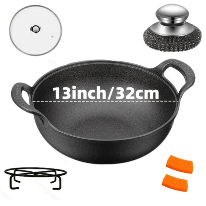 Cast Iron Skillet Set 3PCS Pre-Seasoned Non-Stick
