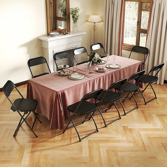 Folding Chairs 10 Pack Plastic Seat Metal Frame 330LB Capacity