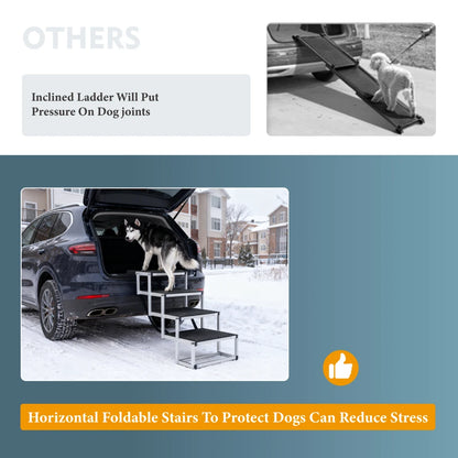 Dog Steps Foldable Portable Pet Stairs Non-Slip Reinforced Design