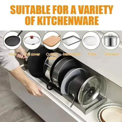 Pots and Pans Storage Rack Expandable Cabinet Organizer 6 Shelves