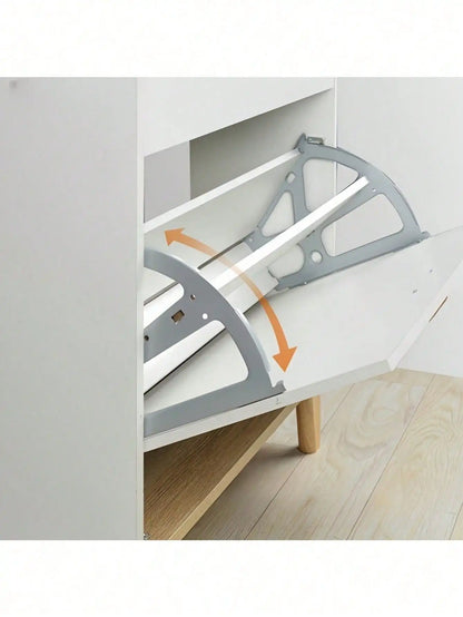 Rotating Shoe Cabinet Double Layer Stainless Steel Space Saving