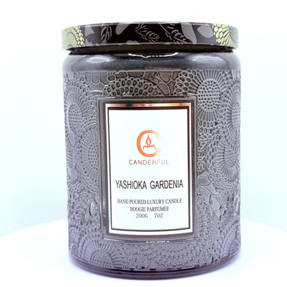 Scented Aromatherapy Candle Embossed Glass 5 Scents 40 Hour Burn
