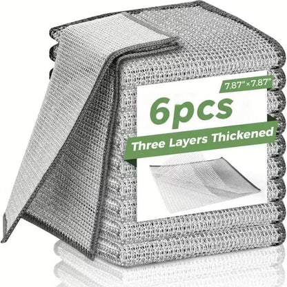 Stainless Steel Scrubber Pads 6 Pack Heavy Duty Non Scratch Reusable
